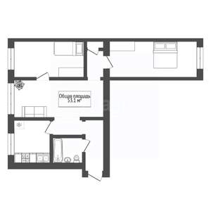 3-к квартира, вторичка, 53м2, 1/4 этаж