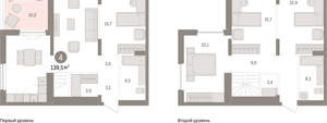 4-к квартира, вторичка, 140м2, 14/15 этаж