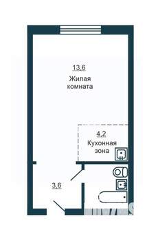 Студия квартира, вторичка, 25м2, 1/24 этаж