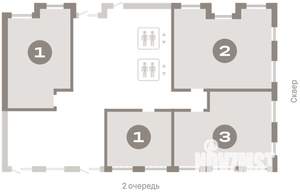 2-к квартира, вторичка, 98м2, 1/14 этаж