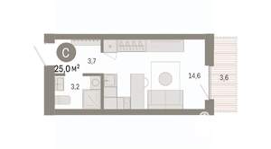 Студия квартира, вторичка, 25м2, 4/8 этаж