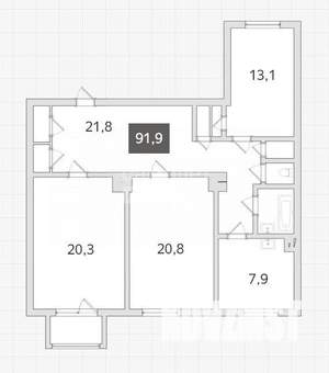 3-к квартира, вторичка, 92м2, 5/5 этаж