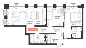 3-к квартира, вторичка, 72м2, 16/20 этаж