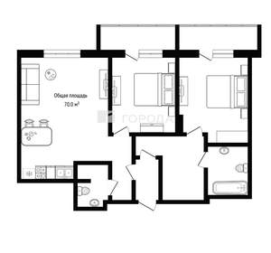 3-к квартира, вторичка, 70м2, 25/25 этаж