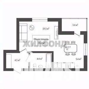 1-к квартира, вторичка, 36м2, 3/15 этаж