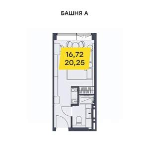 Студия квартира, вторичка, 20м2, 12/29 этаж