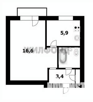 1-к квартира, вторичка, 29м2, 4/5 этаж