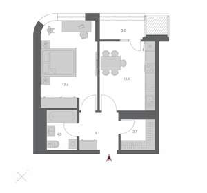 1-к квартира, вторичка, 47м2, 5/24 этаж