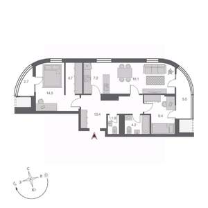 3-к квартира, вторичка, 81м2, 6/24 этаж