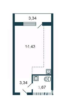 Студия квартира, вторичка, 22м2, 11/27 этаж