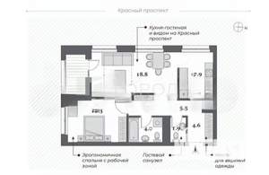 2-к квартира, вторичка, 58м2, 14/23 этаж