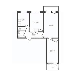 3-к квартира, вторичка, 60м2, 5/9 этаж