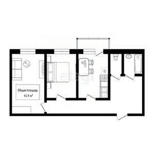 2-к квартира, вторичка, 42м2, 5/9 этаж