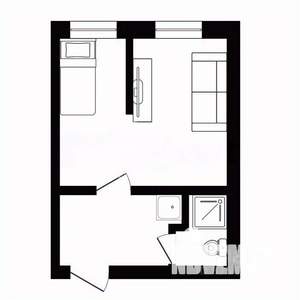 1-к квартира, вторичка, 24м2, 2/5 этаж