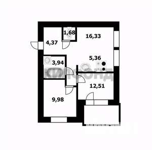 2-к квартира, вторичка, 61м2, 1/17 этаж