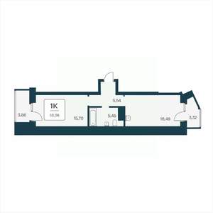 1-к квартира, вторичка, 50м2, 18/25 этаж