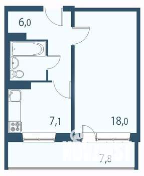 1-к квартира, строящийся дом, 39м2, 3/17 этаж