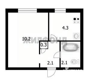 1-к квартира, вторичка, 19м2, 1/9 этаж