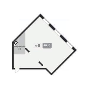1-к квартира, вторичка, 99м2, 6/22 этаж