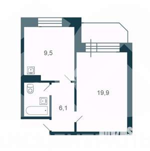 1-к квартира, вторичка, 40м2, 18/26 этаж