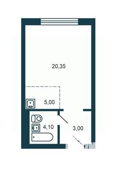 Студия квартира, вторичка, 33м2, 9/10 этаж