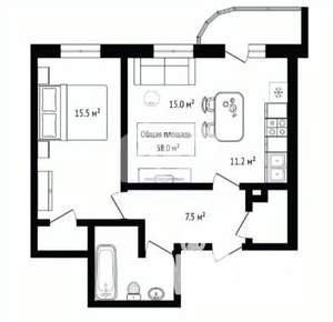2-к квартира, вторичка, 58м2, 18/25 этаж