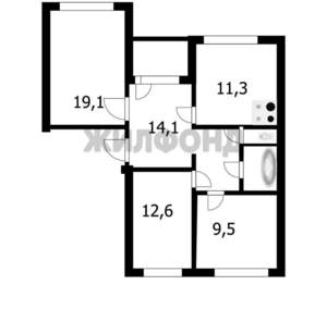 3-к квартира, вторичка, 70м2, 1/10 этаж