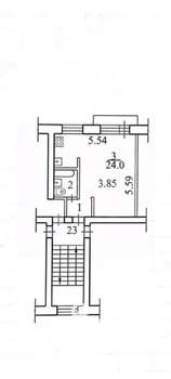 1-к квартира, вторичка, 29м2, 3/5 этаж