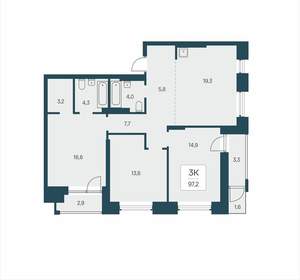 3-к квартира, вторичка, 97м2, 3/23 этаж