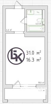 Студия квартира, вторичка, 31м2, 5/18 этаж