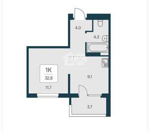 Студия квартира, вторичка, 32м2, 6/17 этаж