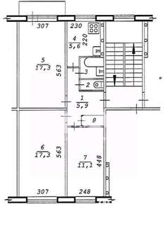 3-к квартира, вторичка, 61м2, 2/5 этаж
