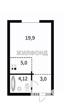 Студия квартира, вторичка, 33м2, 3/10 этаж