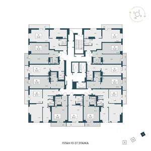 1-к квартира, вторичка, 52м2, 3/27 этаж