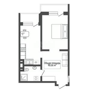 2-к квартира, вторичка, 49м2, 12/17 этаж