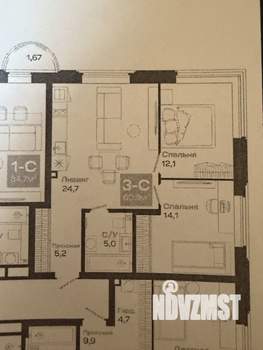 3-к квартира, вторичка, 61м2, 7/24 этаж