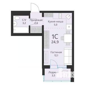 Студия квартира, вторичка, 25м2, 8/16 этаж