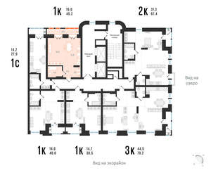 1-к квартира, вторичка, 40м2, 8/20 этаж