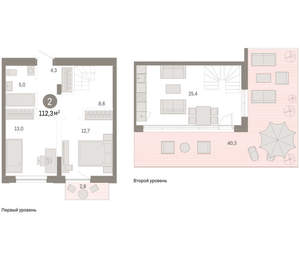 2-к квартира, вторичка, 112м2, 8/17 этаж