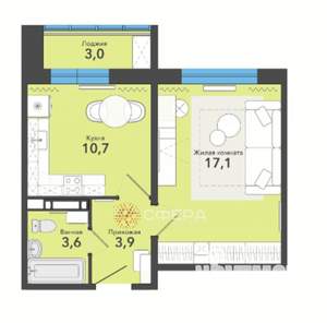 1-к квартира, вторичка, 37м2, 7/18 этаж