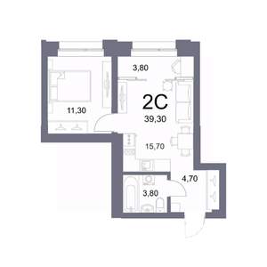 2-к квартира, вторичка, 39м2, 7/25 этаж