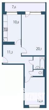 2-к квартира, вторичка, 63м2, 4/17 этаж