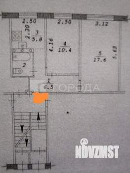 2-к квартира, вторичка, 43м2, 1/5 этаж
