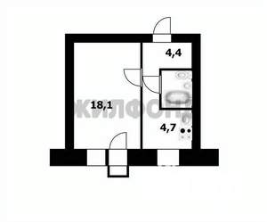 1-к квартира, вторичка, 30м2, 2/9 этаж