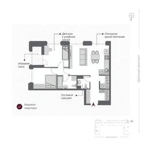 3-к квартира, сданный дом, 68м2, 14/19 этаж