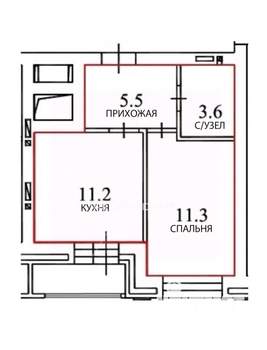 1-к квартира, вторичка, 32м2, 11/22 этаж