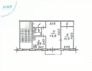 2-к квартира, вторичка, 44м2, 4/5 этаж