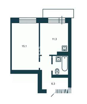 1-к квартира, вторичка, 37м2, 17/24 этаж