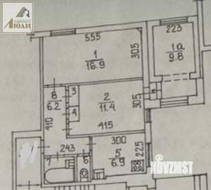 3-к квартира, вторичка, 56м2, 1/9 этаж