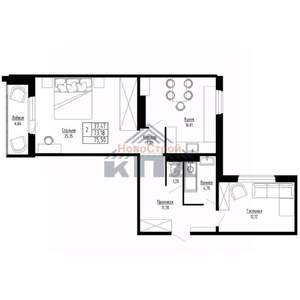 2-к квартира, вторичка, 76м2, 8/15 этаж